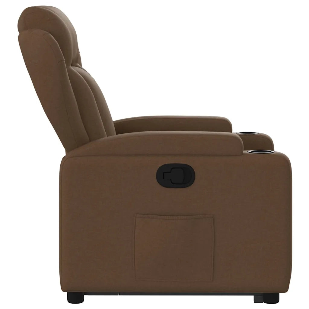 Poltrona Alzapersona Reclinabile Marrone in Tessuto 3204486