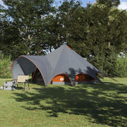 Tenda Teepee per 5 Persone con tetto-Tenda da campeggio Grigio e arancione 898704
