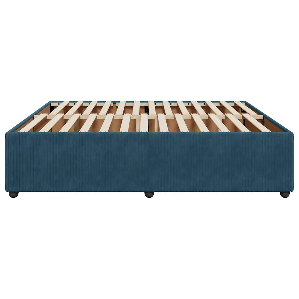 Letto matrimoniale | Letto per adulti | Giroletto Blu 200x200 cm in Velluto