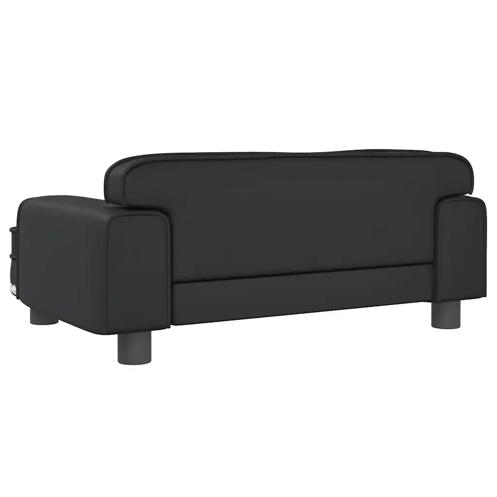 Divano per Bambini-Sofa-Divanetto Nero 70x45x30 cm in Similpelle 747179