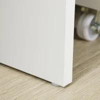 Scrivania per Camera o Ufficio in Legno con 2 Cassetti e 2 Chiavi, 110x50x76cm - Bianco