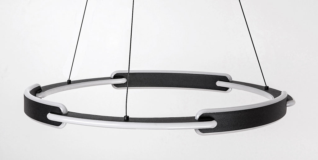 Lampadario LED ring Sindri Rabalux nero Ø60 45W 3000-4000K