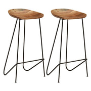 Set di due sgabelli da bar di design seduta in legno massello di acacia 1202088