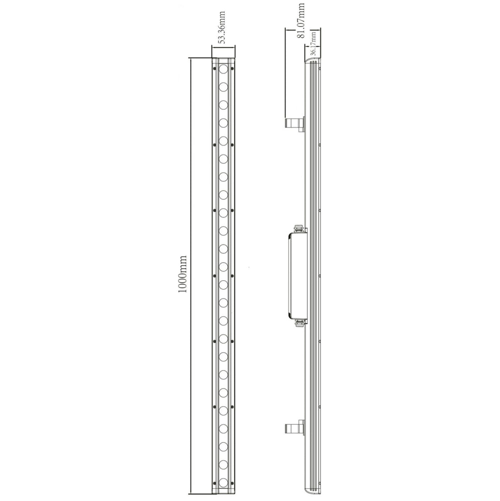 CAPH Wall Washer LED 100cm 35W barra IP65 ottica simmetrica luci facciata giardino monumenti edifici 230V SIMMETRICO