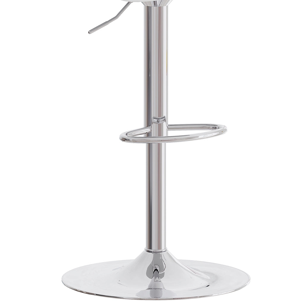 SGABELLO BAR Regolabile 95,5-117,5 cm Bianco/Argento Set da 2 pezzi