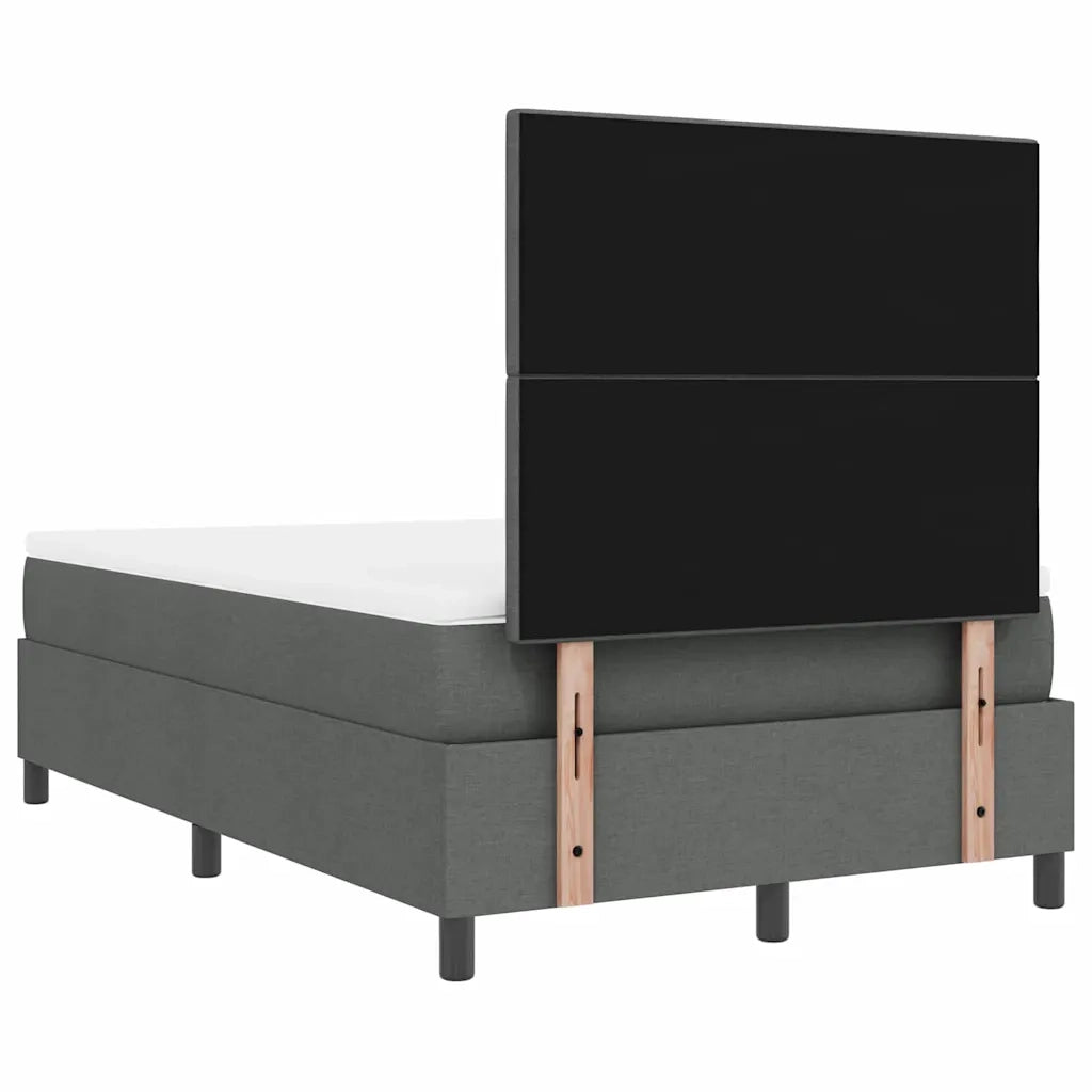 Letto a molle con materasso Grigio scuro 120 x 200 cm Tessuto 3339379