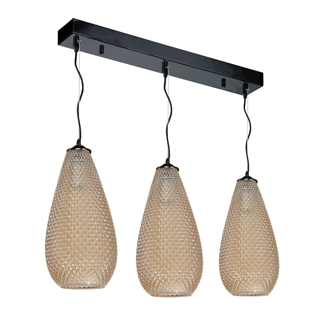 Lampadario Milagro Petra ML5483 3xE27 ambra nero vetro