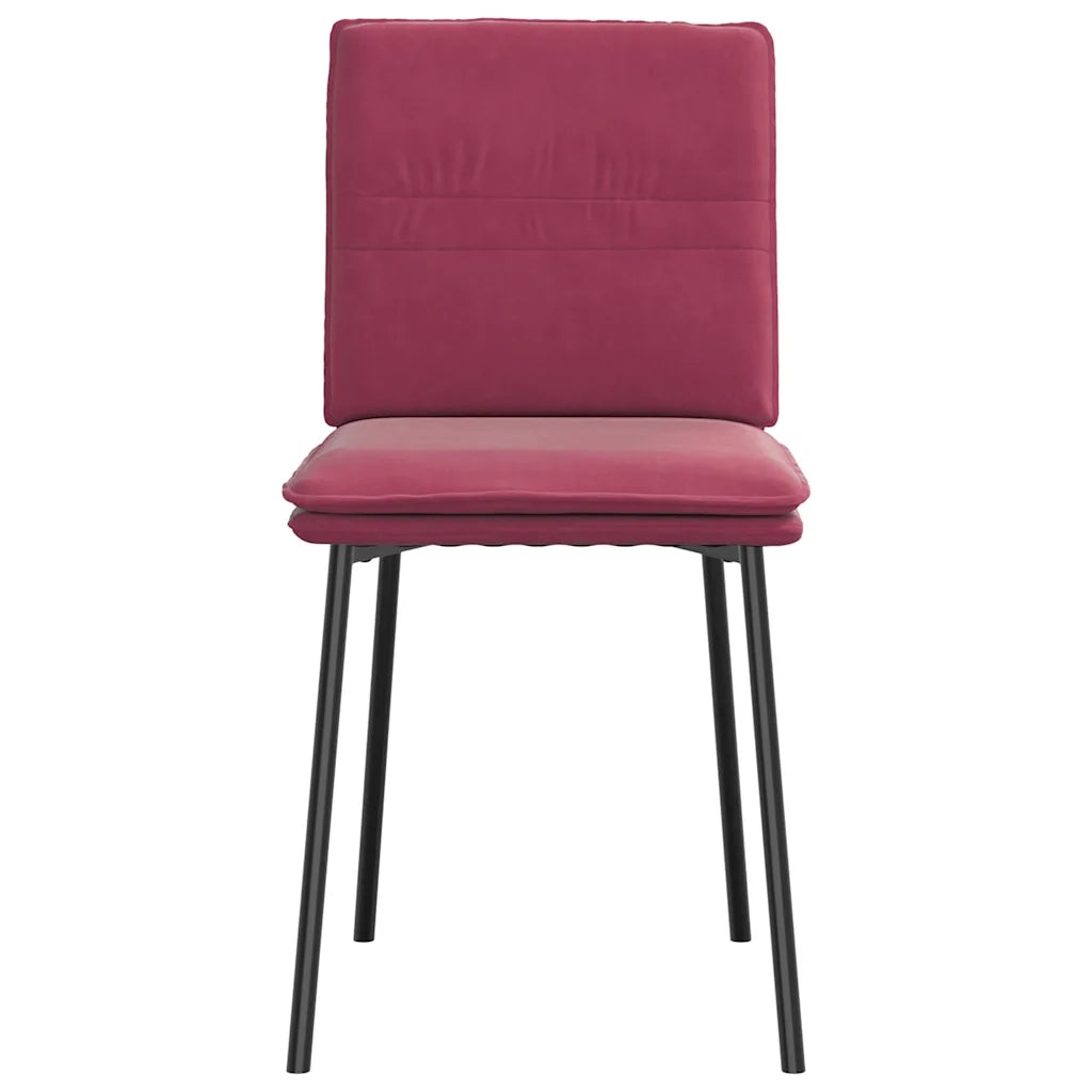 Sedie da Pranzo 4 pz Rosso Vino in Velluto 3315349