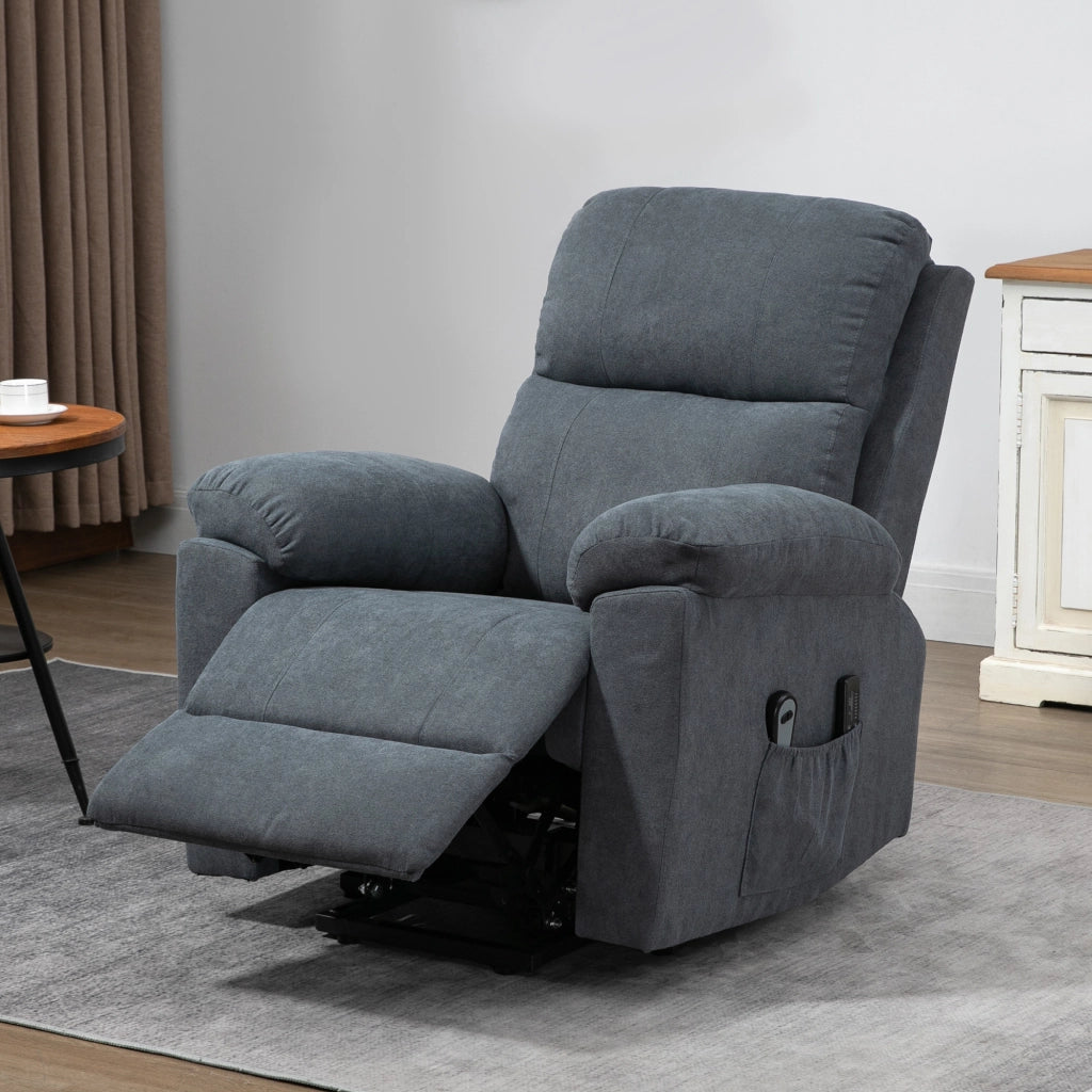 Poltrona Alzapersona Reclinabile Massaggiante con Poggiapiedi ¨C zephmum ¨C Grigio 89x99x103 cm