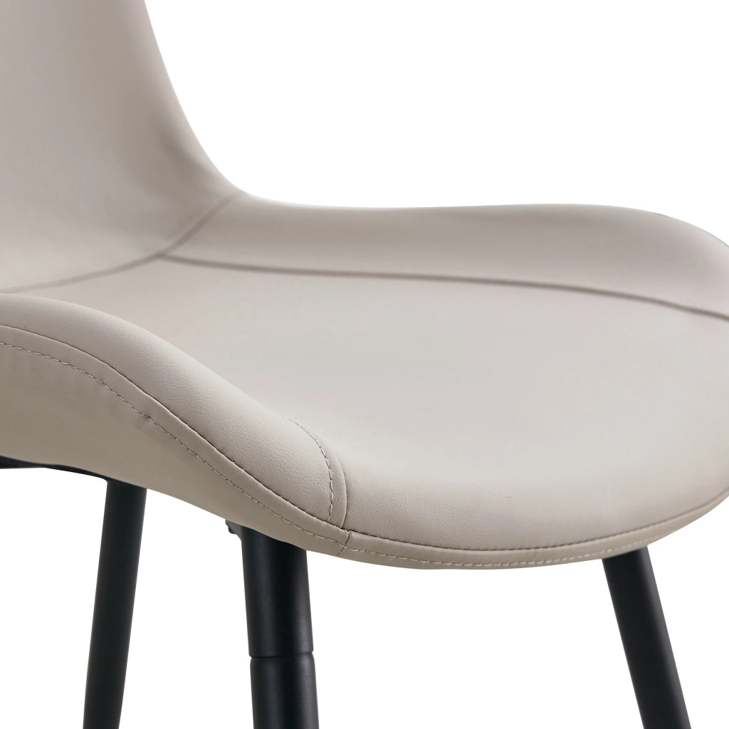 Sedie da Pranzo Set 4 Pezzi ¨C MINIMAL ¨C Similpelle, Schienale, Gambe in Metallo, Design Moderno