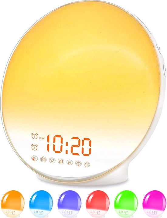 Alarme da Destaglio – Radio da Notte – Lampada da Notte – Lampada da Letto – Lampada per Terapia della Luce – Bianco