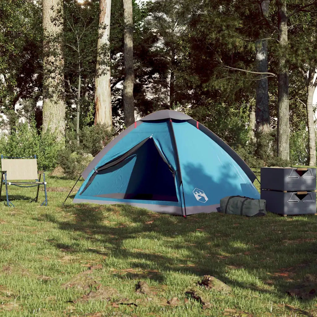 Tenda da Campeggio a Cupola per 2 Persone Blu Impermeabile