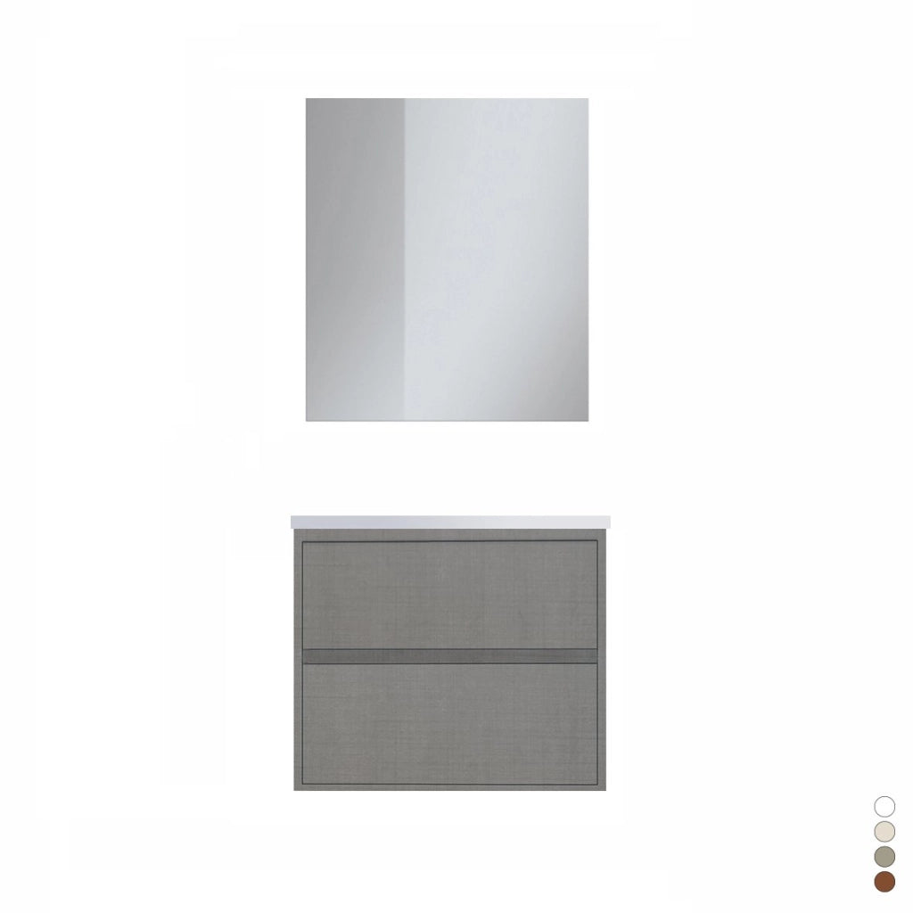 Composizione mobile bagno sospeso con cassetti cm 70 mod. ELEGANCE - Grigio Corda