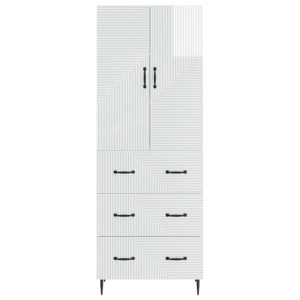 Set di armadi 2 pcs Bianco Lucido 66 x 34,5 x 90 cm