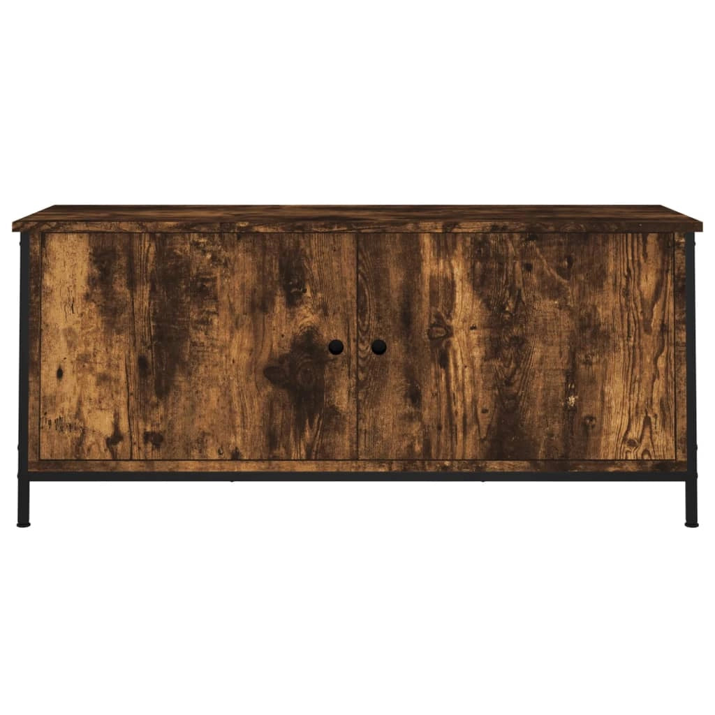 Mobile TV multimediale scaffale TV credenza mobile TV sala da pranzo soggiorno camera da letto con ante rovere affumicato 102 x 35 x 45 cm legno ingegnerizzato marrone 02_0026898