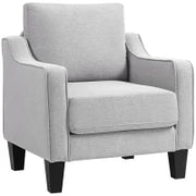 Poltrona Moderna in Tessuto con Imbottitura Spessa e Molle Insacchettate, 77x77x86 cm, Grigio