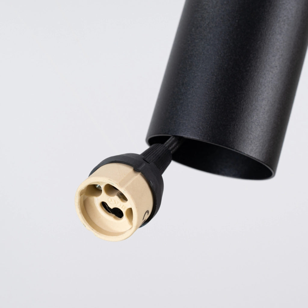 Lampada a sospensione moderna nera disco feltro giallo GU10