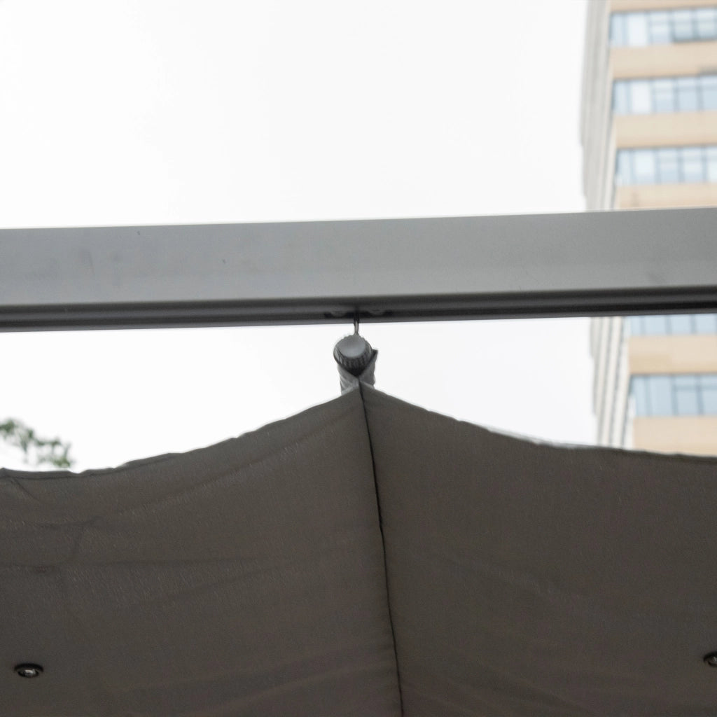 Padiglione Pergola Patio Roof con Tetto Scorrevole Giardino Alluminio Grigio Carbone + Grigio Scuro 3x3x2.23m