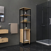 Sabaudia, Mobile Colonna 3 Ripiani, 162x34x38h cm Marrone Rovere