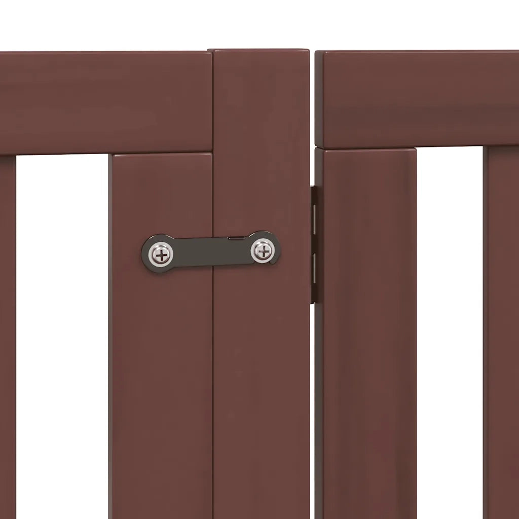 Cancello Cani Porta Pieghevole Marrone 6 Pannelli 480cm Pioppo CFW7441553