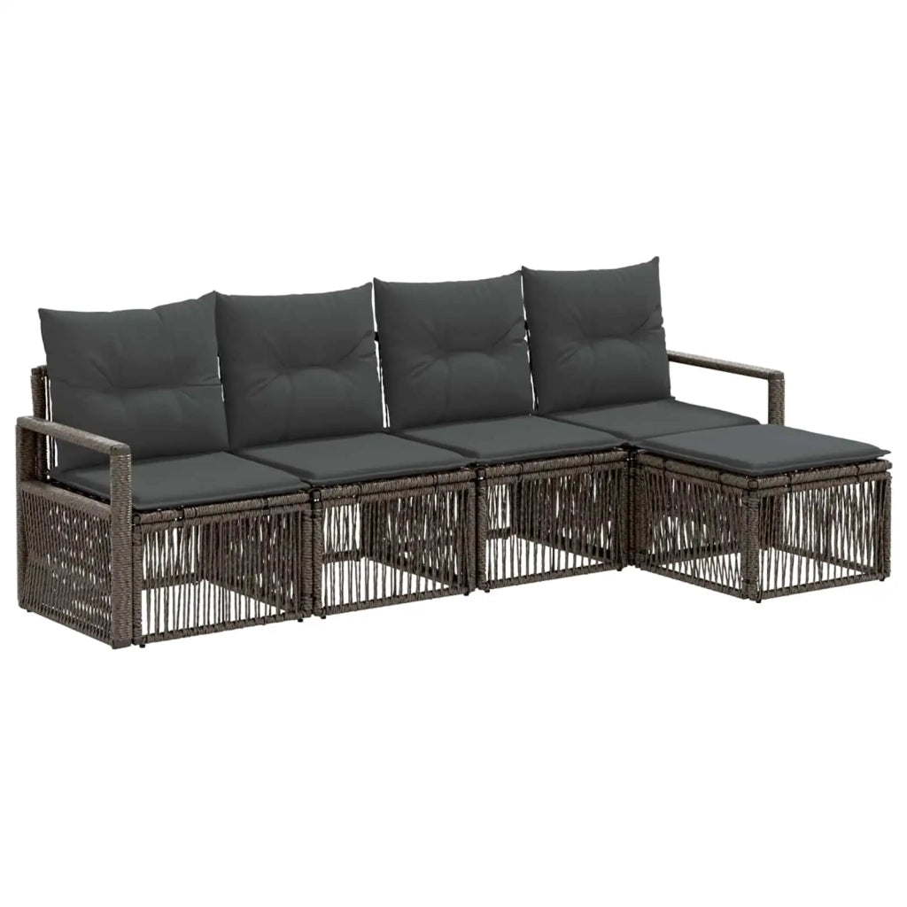 Set Divano da Giardino 4 pcs Grigio polyrattan 3435698
