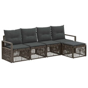 Set Divano da Giardino 4 pcs Grigio polyrattan 3435698
