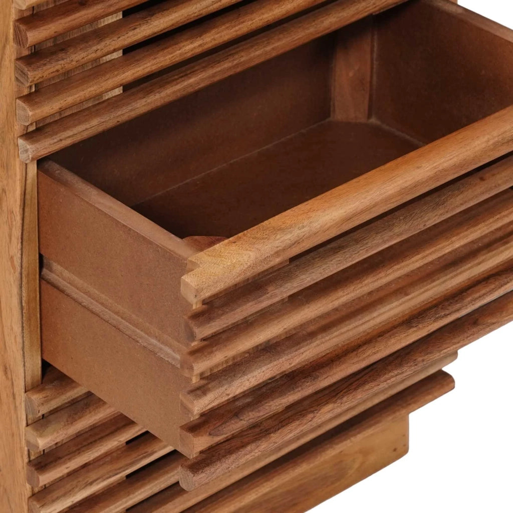 Comodino a muro fatto a mano Marrone Teak 40 x 30 x 60 cm