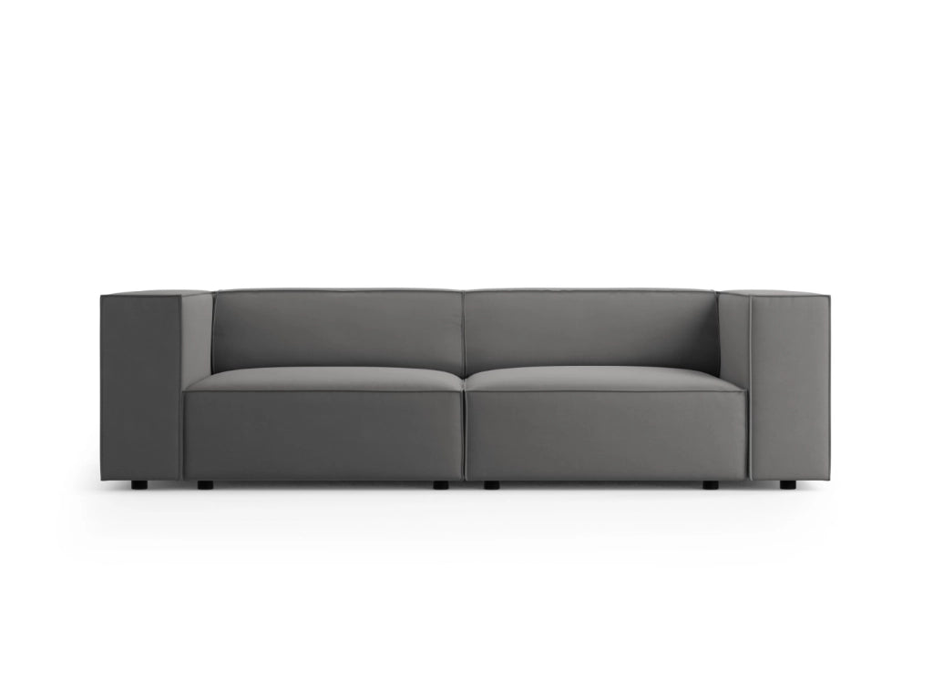 Cosmopolitan Design - Divano "Arendal" 3 posti in velluto cemento 