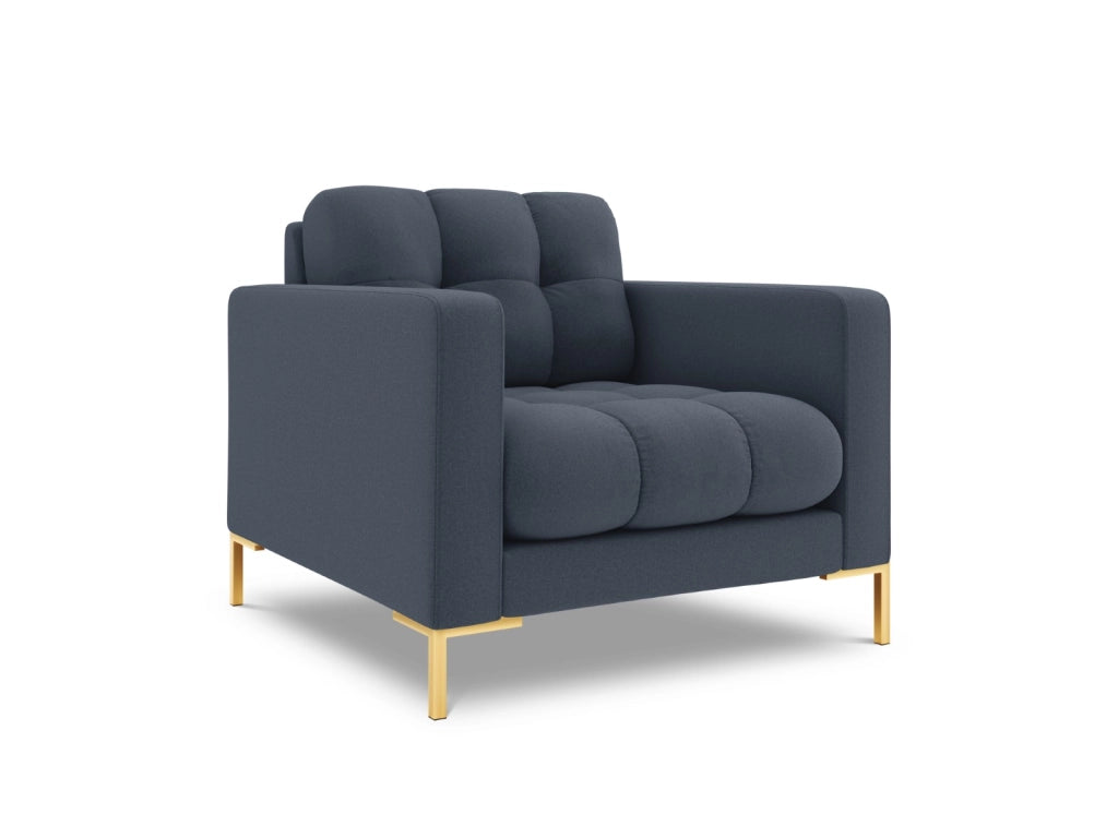 Cosmopolitan Design - Poltrona "Bali" in tessuto strutturato blu scuro 
