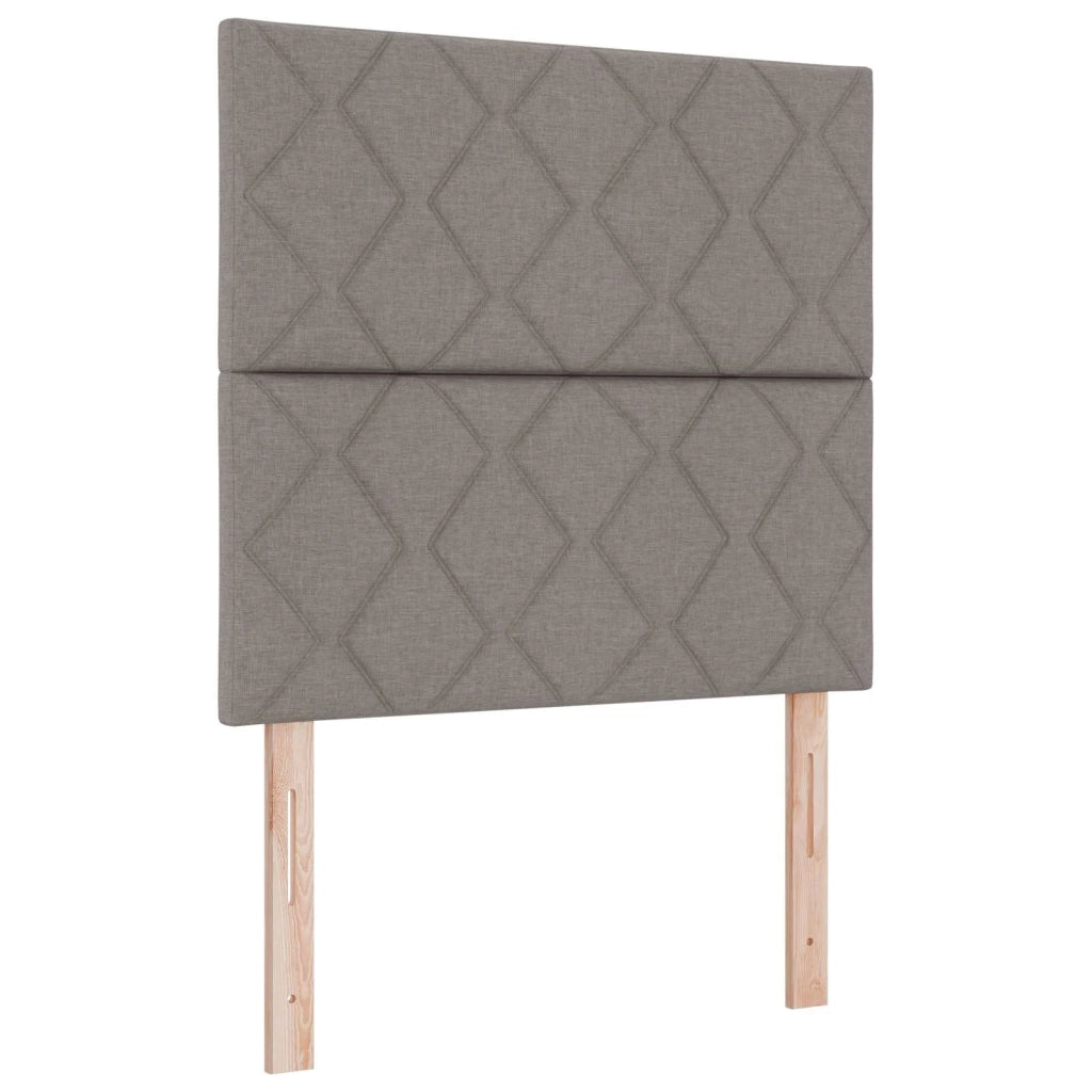 Letto Box Spring LED con Materasso Tortora 120 x 200 cm Tessuto 3455588