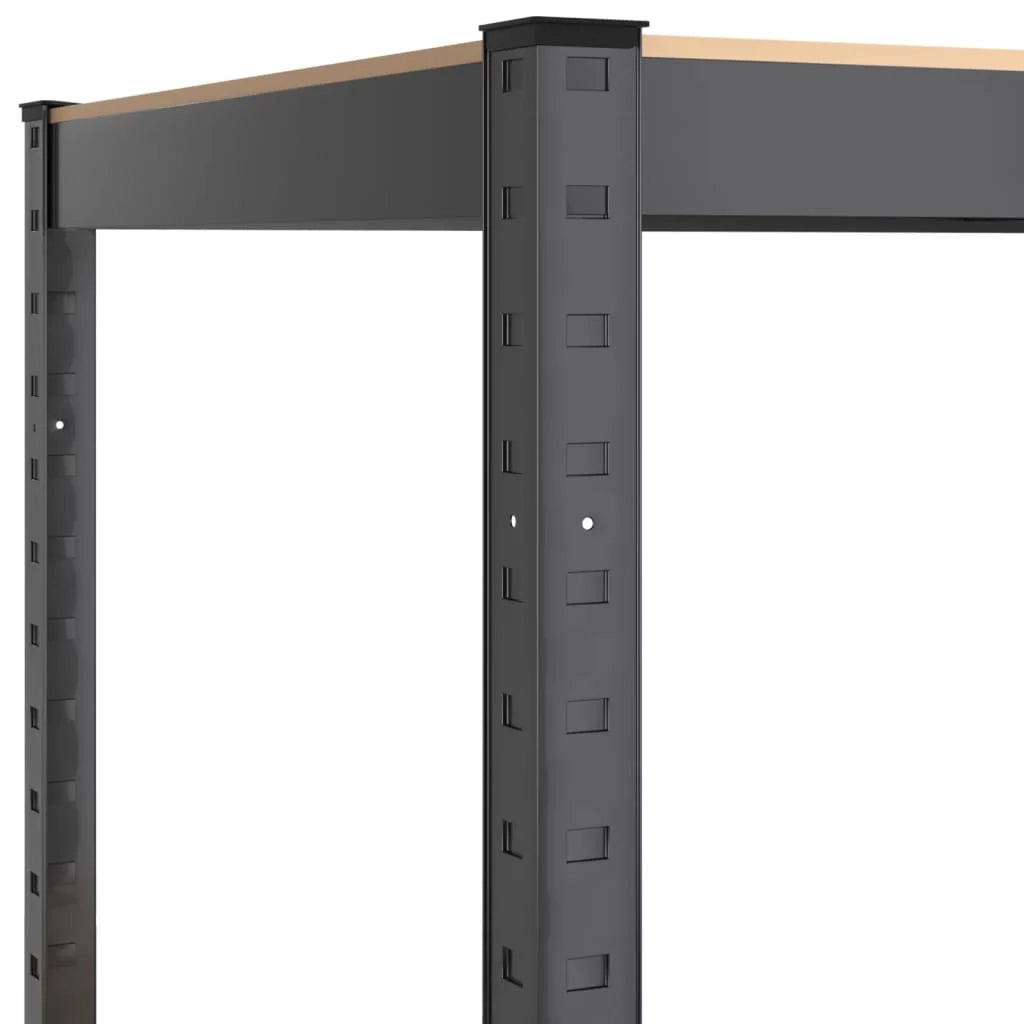 Scaffale portaoggetti a 5 ripiani acciaio legno ingegnerizzato antracite 02_0045698