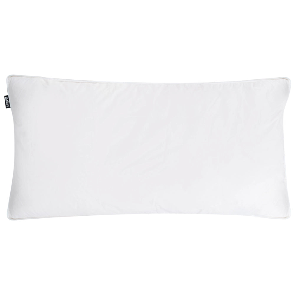Set di 2 cuscini da letto guanciali in cotone bianco piumino d'anatra e piume 40 x 80 cm alto medio morbido