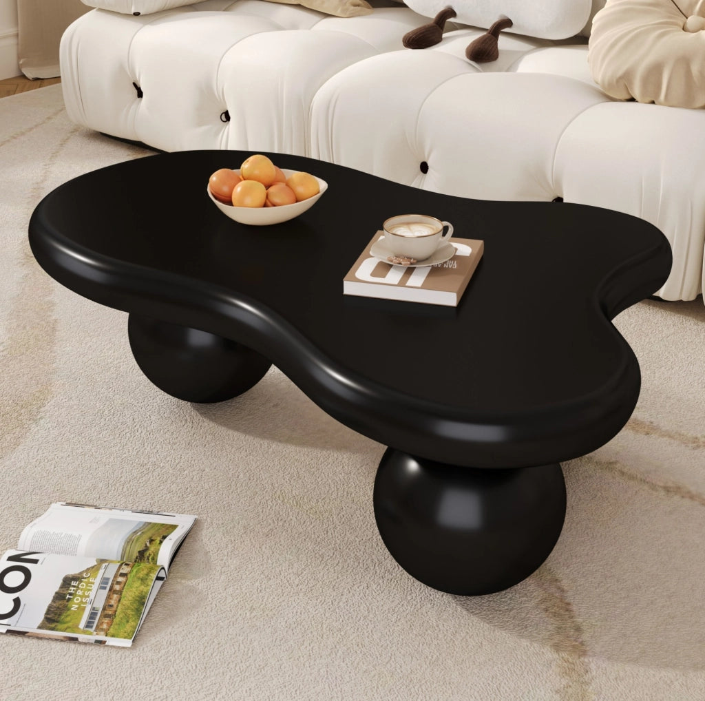 Tavolino da caffè 95x62.5x32 cm con LED a 16 colori in MDF nero