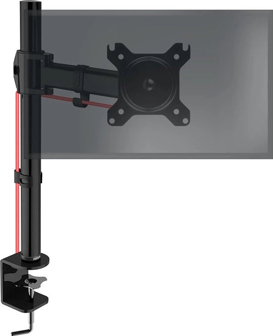Monitor PC Bevevole | Altezza Regolabile | Braccio per Schermo 13"-27" | VESA 75/100 | Acciaio Nero | Orientamento Standard | Inclinazione -90°/+35° Rotazione 180° Giro 360°