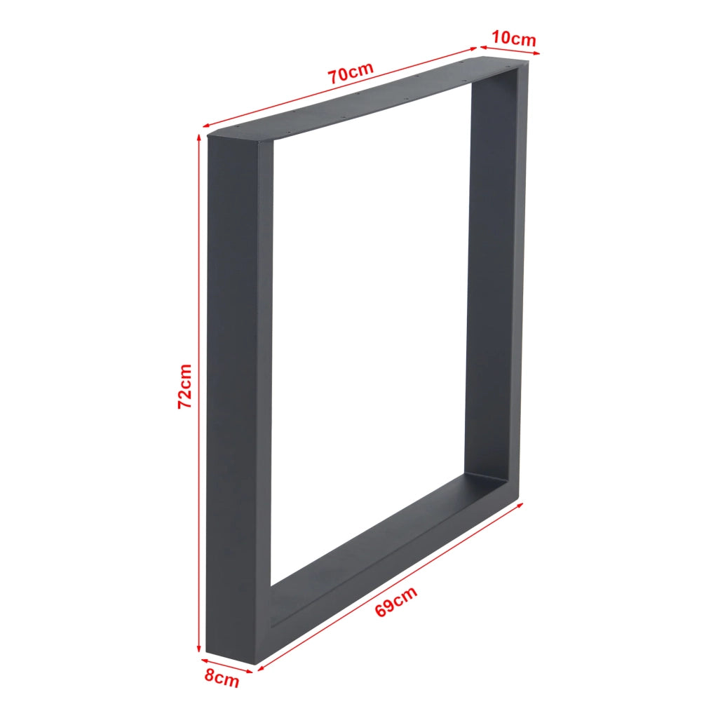 Set di 2 gambe per tavolo da arredamento moderno design originale fai da te acciaio 72 x 70 cm nero 03_0009682
