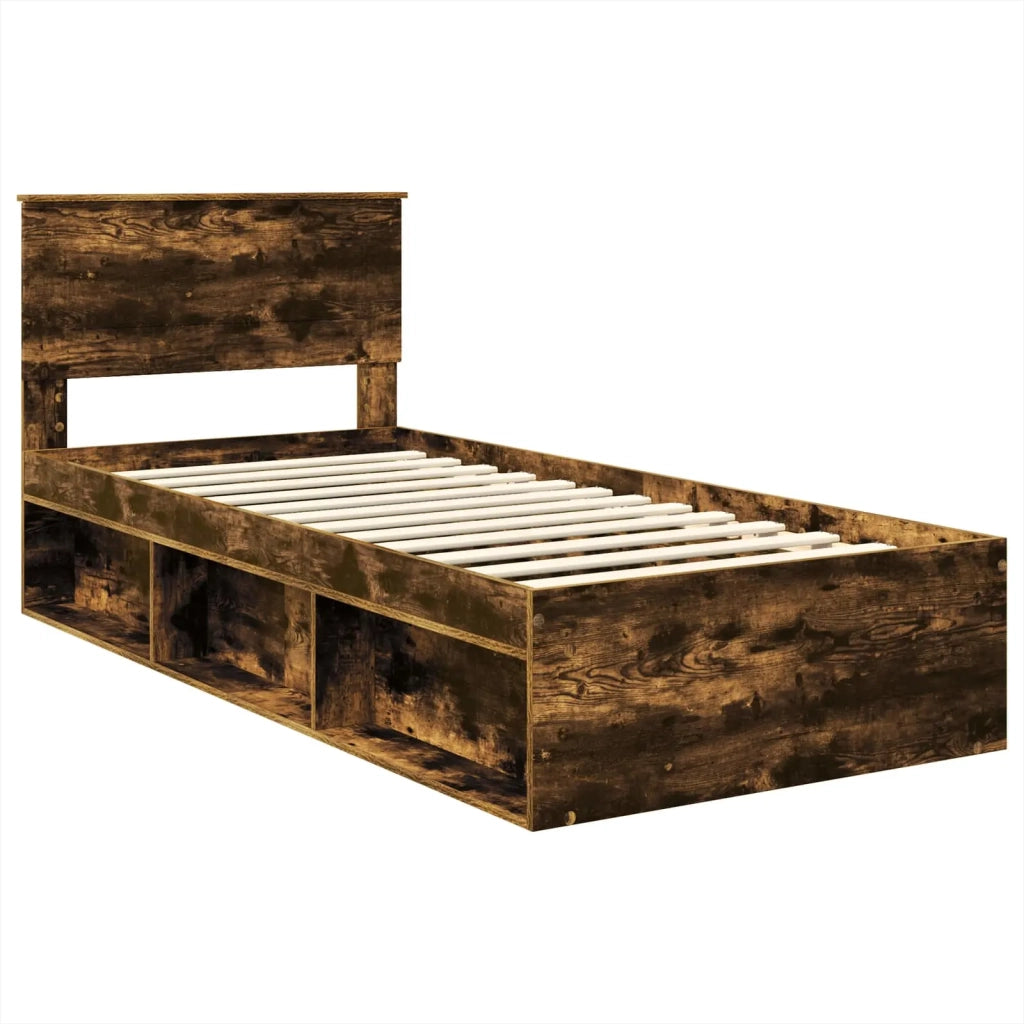 Struttura del letto Rovere fumé 75 x 190 cm Legno multistrato