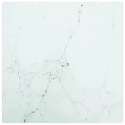 Piano Tavolo Bianco 30x30 cm 6mm Vetro Temperato Aspetto Marmo cod mxl 69238