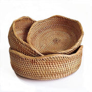 Set di 3 cestini di legno per frutta - cestini di servizio in vimini - set da 3