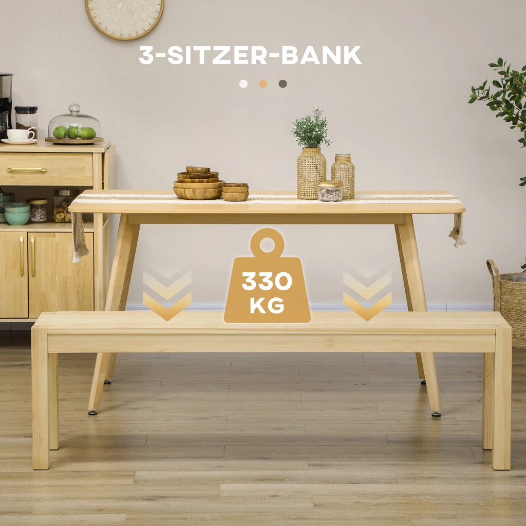 Sedia da pranzo a 3 posti ¨C zephmum ¨C Legno massello di pino, colore naturale
