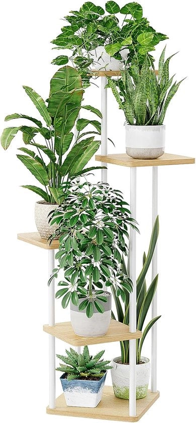 Supporto angolare per piante - Pannello per piante metallico - 5 livelli - Bianco