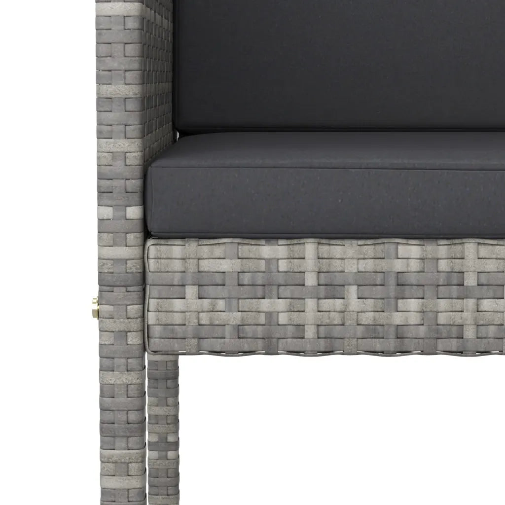Set da Bar da Giardino 5 pz con Cuscini in Polyrattan Grigio 3094785