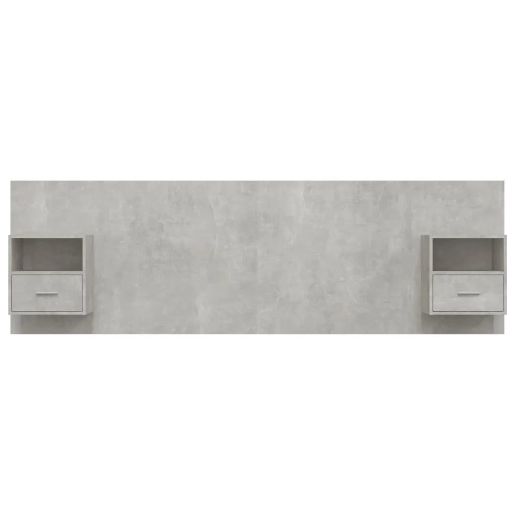 Testiera Letto con Comodini in Legno Multistrato Grigio Cemento cod mxl 68194