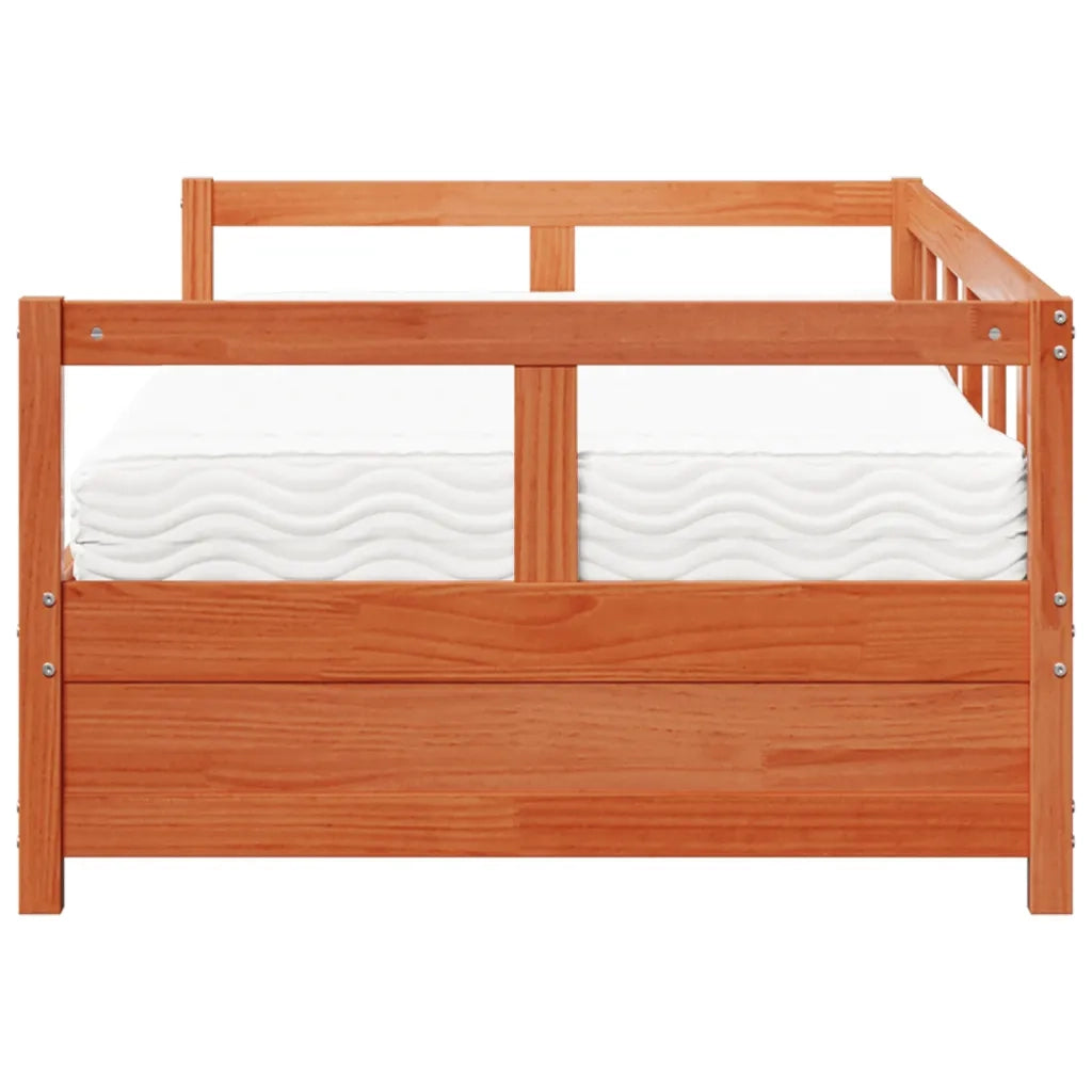 Dormeuse con Materasso Marrone 80x200 cm Legno Massello di Pino 3321049
