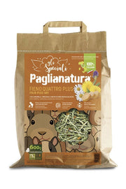 Fieno 4 Plus 600 gr. - Alimento Naturale di Alta QualitÃ  per Conigli e Roditori, Ricco di Fibre Essenziali, in Pratica Confezione