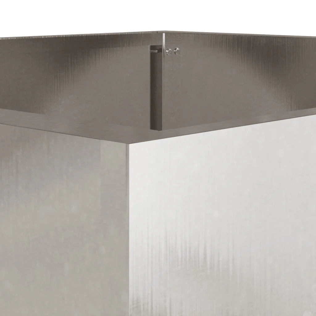 Fioriera rialzata per piante fiori giardino terrazze set da 2 argento 49 x 47 x 46 cm acciaio inox argento 02_0039014