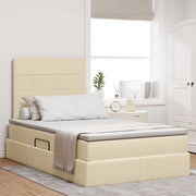 Letto con contenitore e LED Crema 120 x 200 cm Poliestere
