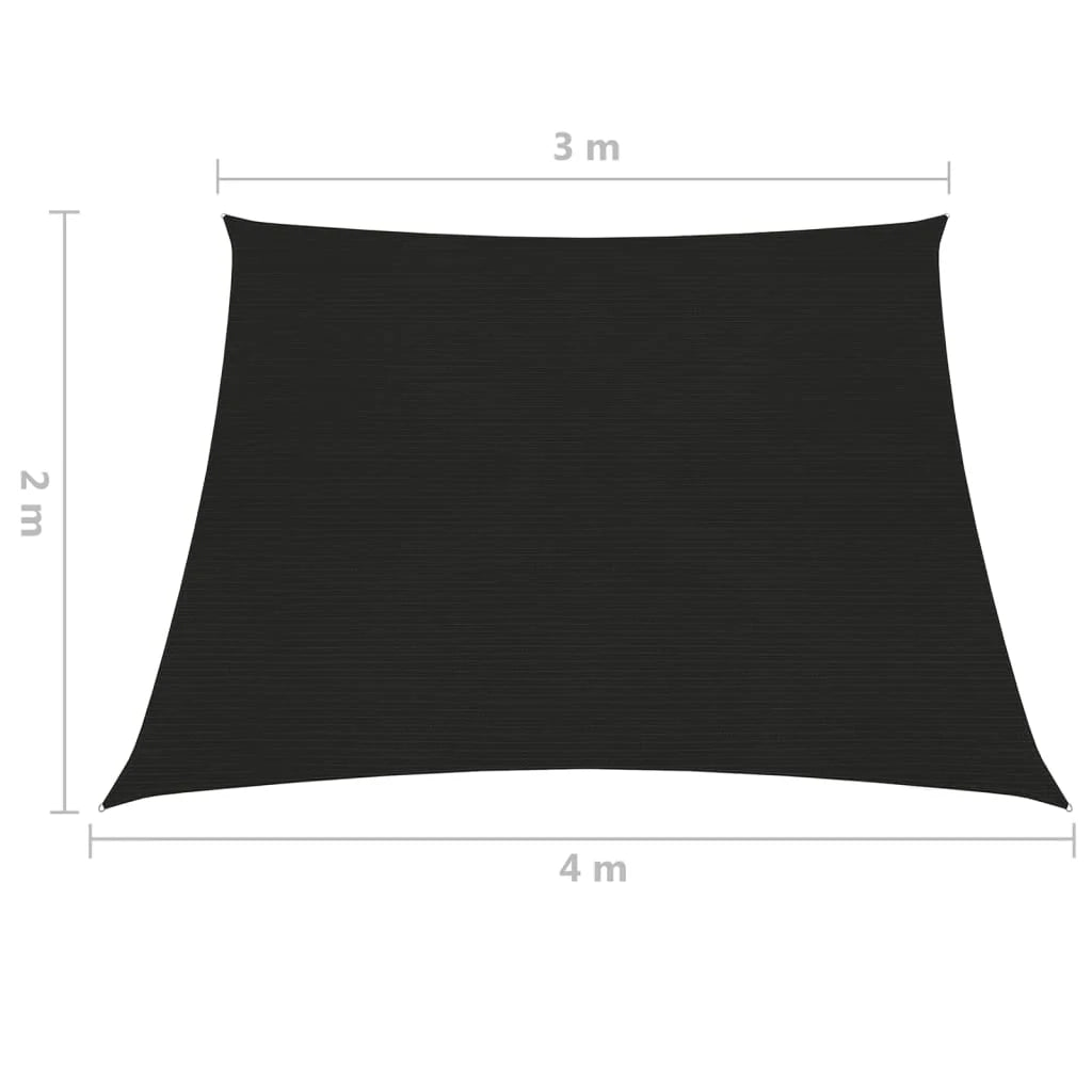 Vela ombreggiante/ombrellone 3/4 x 2 m HDPE 160 g/m² nero02_0009198