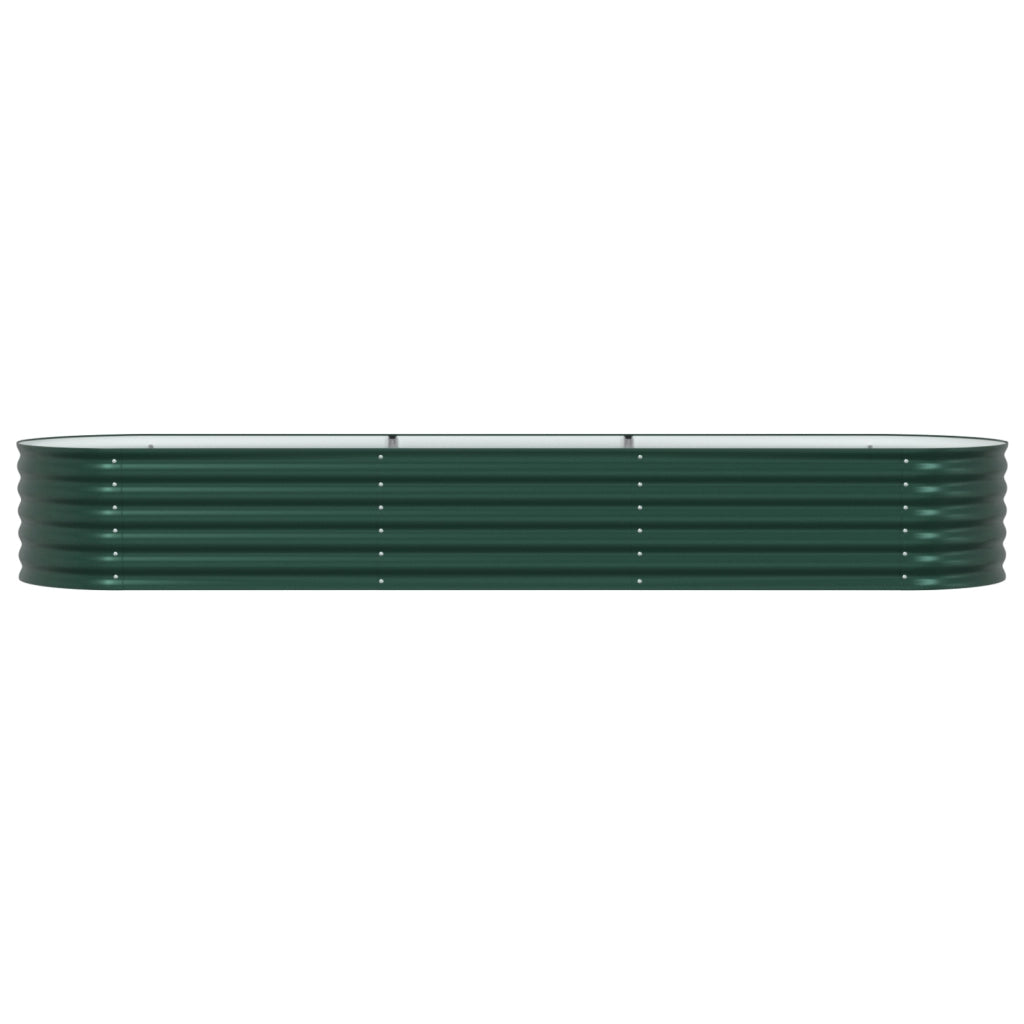 Letto da Giardino Rialzato Verde 320x80x44 cm in Acciaio Galvanizzato