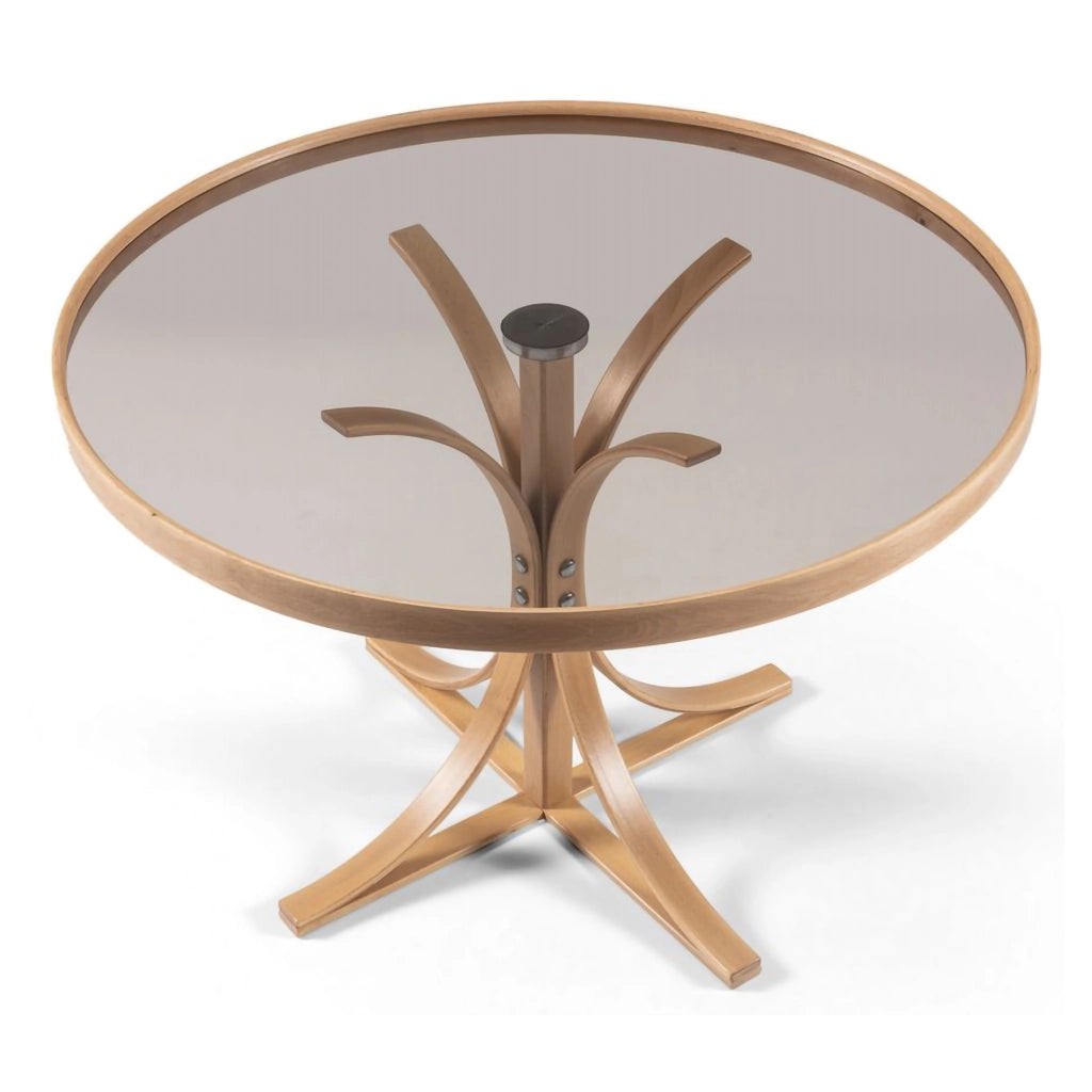 Santhia, Tavolino da Salotto Forma Rotondo, 80x80x47h cm Marrone Rovere