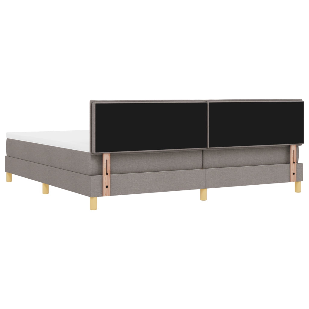 Letto Box Spring con Materasso Tortora 200x200 cm Tessuto